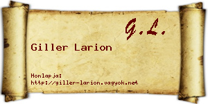 Giller Larion névjegykártya